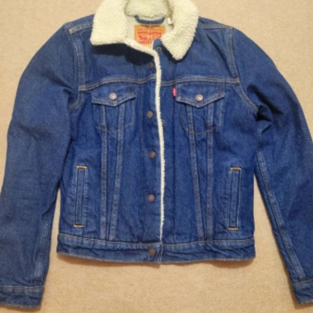 Levi's Denim Jacket with Sherpa Lining Sherpa Shearling Denim Trucker Jacket
